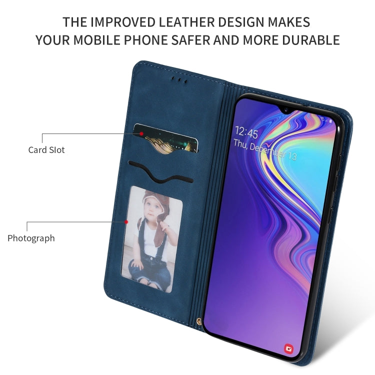Retro Skin Feel Business Magnetic Horizontal Flip Leather Case for Galaxy M10