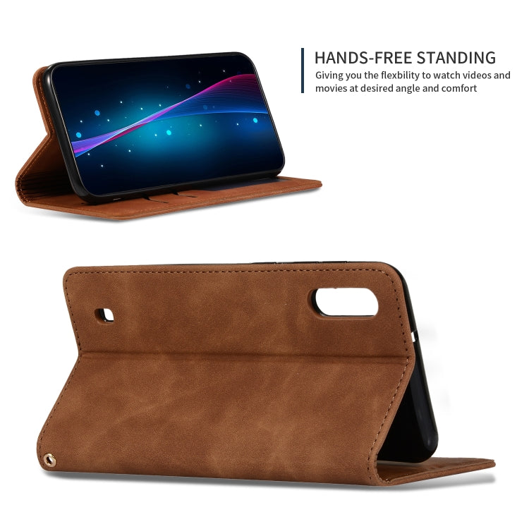 Retro Skin Feel Business Magnetic Horizontal Flip Leather Case for Galaxy M10