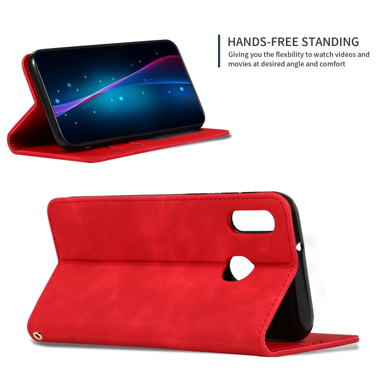 Retro Skin Feel Business Magnetic Horizontal Flip Leather Case for Samsung Galaxy M20