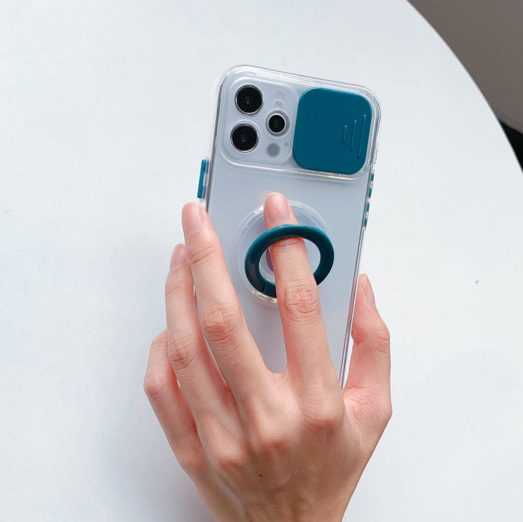 For iPhone 13 Pro Sliding Camera Cover Design TPU Protective Case with Ring Holder