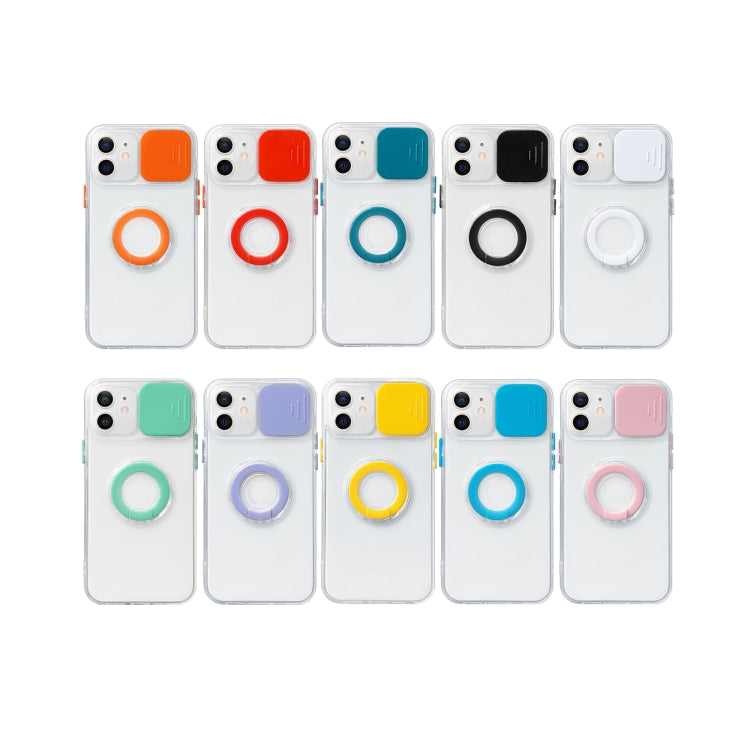 For iPhone 13 mini Sliding Camera Cover Design TPU Protective Case with Ring Holder