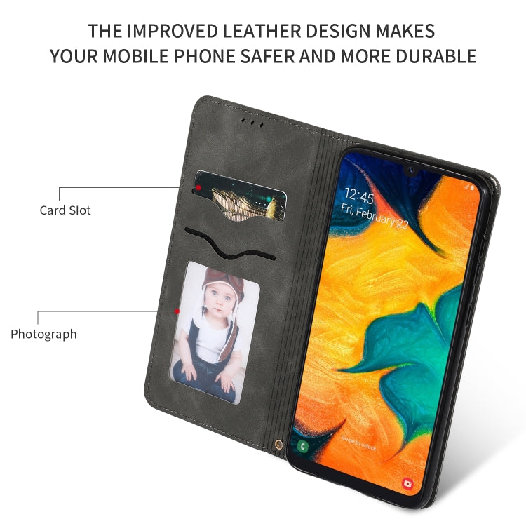 Retro Skin Feel Business Magnetic Horizontal Flip Leather Case for Samsung Galaxy A20 & A30