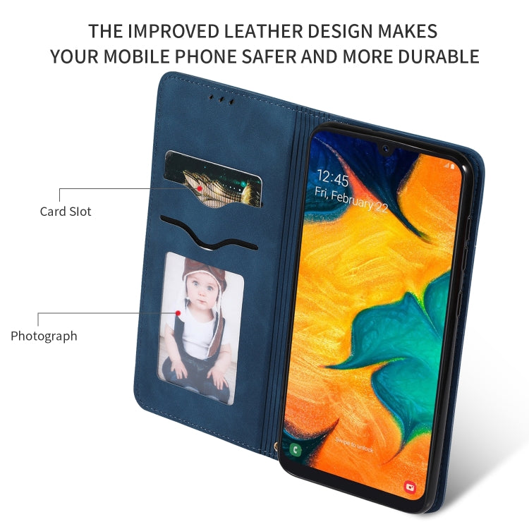 Retro Skin Feel Business Magnetic Horizontal Flip Leather Case for Samsung Galaxy A20 & A30