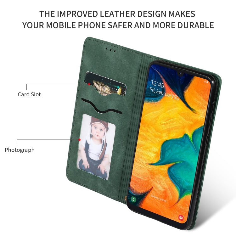 Retro Skin Feel Business Magnetic Horizontal Flip Leather Case for Samsung Galaxy A20 & A30