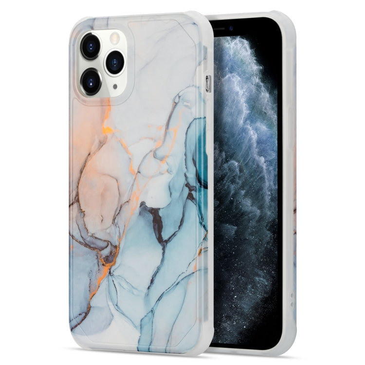For iPhone 13 Four Corners Shocproof Flow Gold Marble IMD Back Cover Case