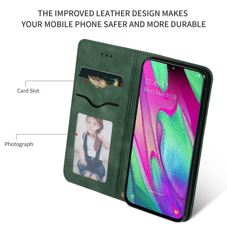 Retro Skin Feel Business Magnetic Horizontal Flip Leather Case for Samsung Galaxy A40