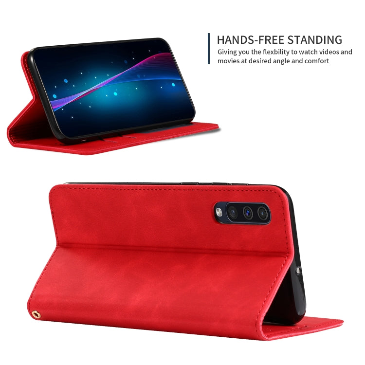 Retro Skin Feel Business Magnetic Horizontal Flip Leather Case for Galaxy A50/A30S/A505/A50S