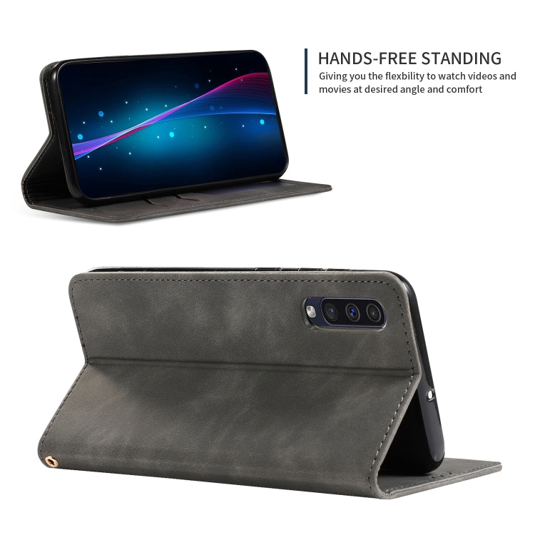 Retro Skin Feel Business Magnetic Horizontal Flip Leather Case for Galaxy A50/A30S/A505/A50S