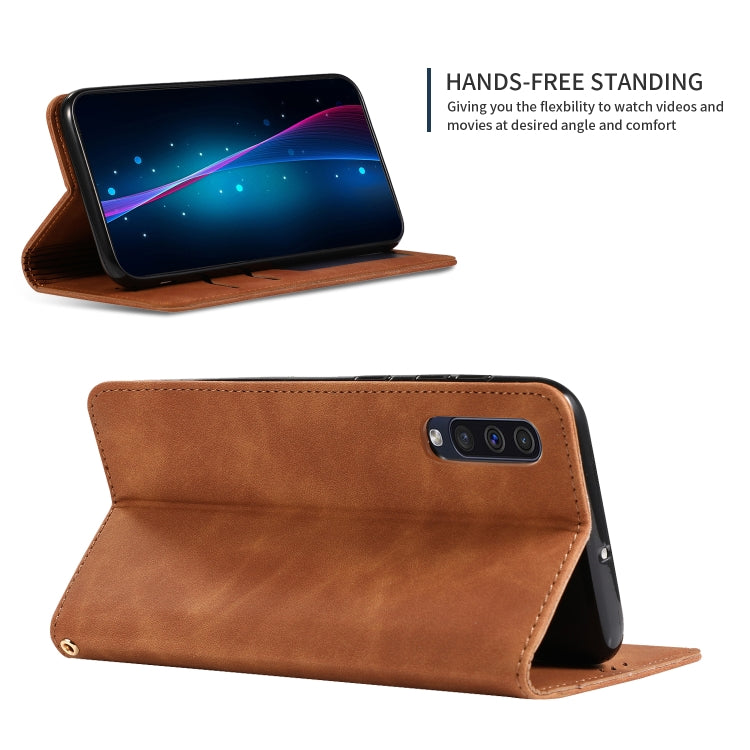 Retro Skin Feel Business Magnetic Horizontal Flip Leather Case for Galaxy A50/A30S/A505/A50S
