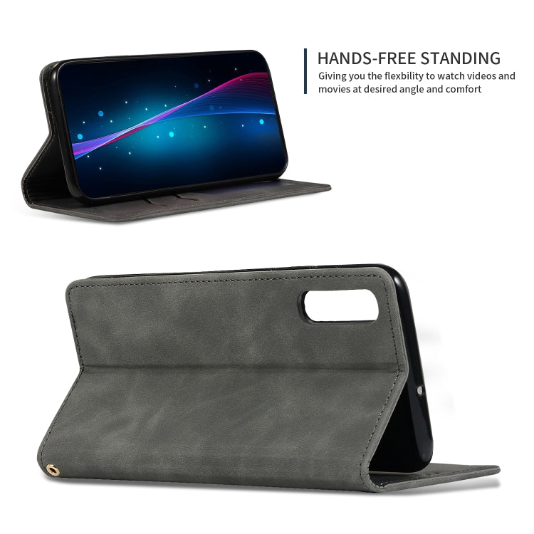 Retro Skin Feel Business Magnetic Horizontal Flip Leather Case for Samsung Galaxy A70