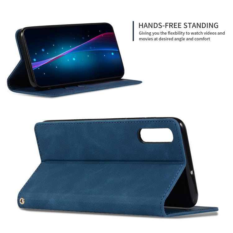 Retro Skin Feel Business Magnetic Horizontal Flip Leather Case for Samsung Galaxy A70