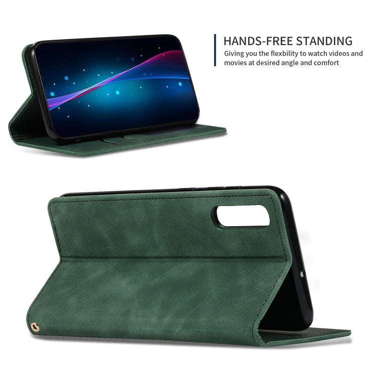 Retro Skin Feel Business Magnetic Horizontal Flip Leather Case for Samsung Galaxy A70