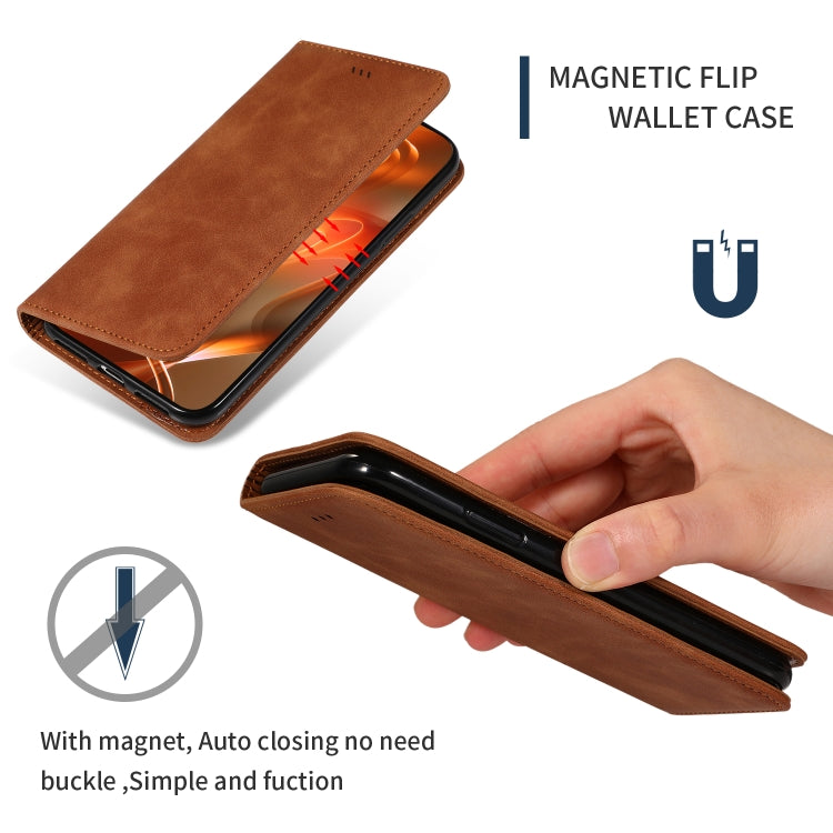 Retro Skin Feel Business Magnetic Horizontal Flip Leather Case for Samsung Galaxy A70