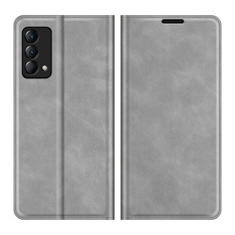 For OPPO Realme Q3 Pro Carnival Retro-skin Business Magnetic Suction Leather Case with Holder & Card Slots & Wallet