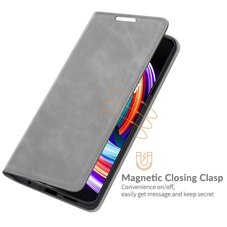 For OPPO Realme Q3 Pro Carnival Retro-skin Business Magnetic Suction Leather Case with Holder & Card Slots & Wallet