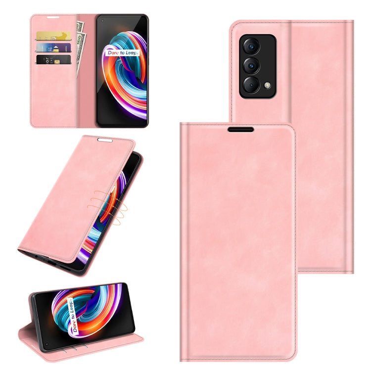 For OPPO Realme Q3 Pro Carnival Retro-skin Business Magnetic Suction Leather Case with Holder & Card Slots & Wallet