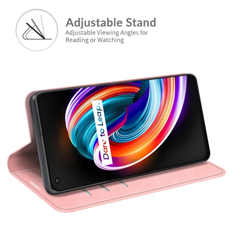 For OPPO Realme Q3 Pro Carnival Retro-skin Business Magnetic Suction Leather Case with Holder & Card Slots & Wallet