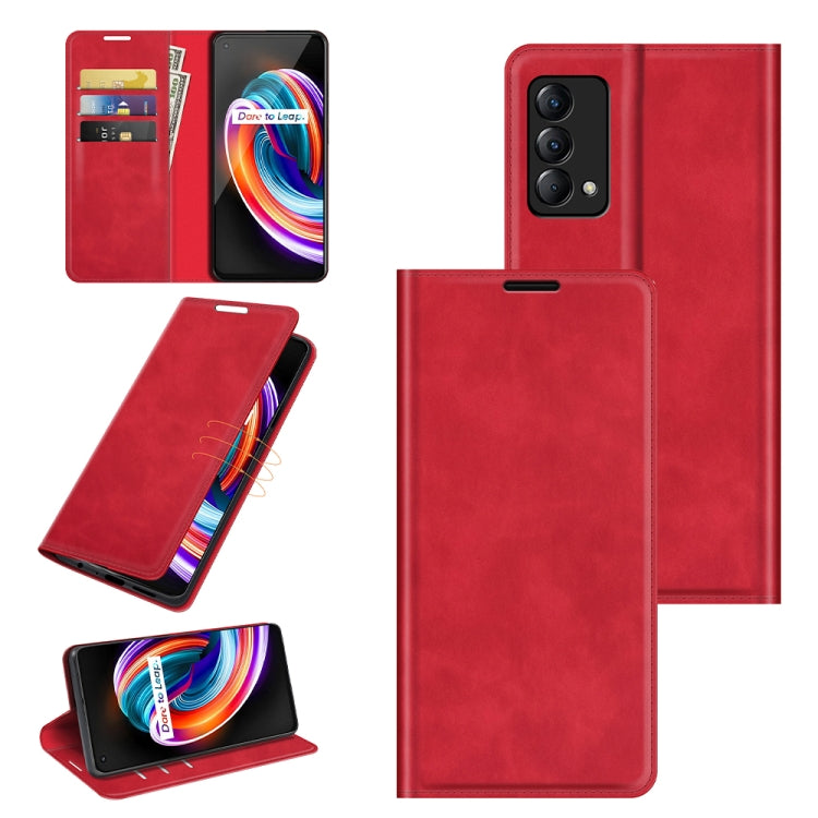 For OPPO Realme Q3 Pro Carnival Retro-skin Business Magnetic Suction Leather Case with Holder & Card Slots & Wallet