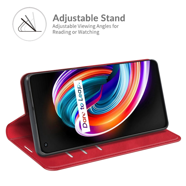 For OPPO Realme Q3 Pro Carnival Retro-skin Business Magnetic Suction Leather Case with Holder & Card Slots & Wallet