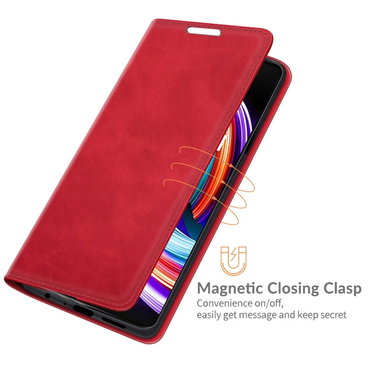 For OPPO Realme Q3 Pro Carnival Retro-skin Business Magnetic Suction Leather Case with Holder & Card Slots & Wallet