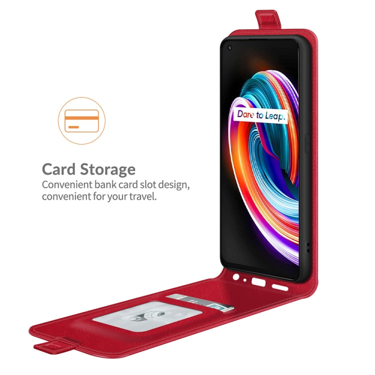 For OPPO Realme Q3 Pro Carnival R64 Texture Single Vertical Flip Leather Protective Case with Card Slots & Photo Frame