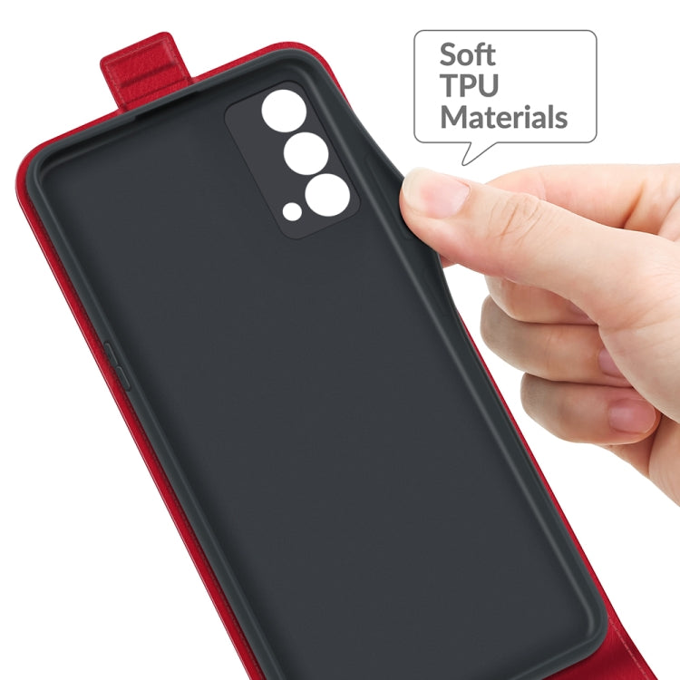 For OPPO Realme Q3 Pro Carnival R64 Texture Single Vertical Flip Leather Protective Case with Card Slots & Photo Frame