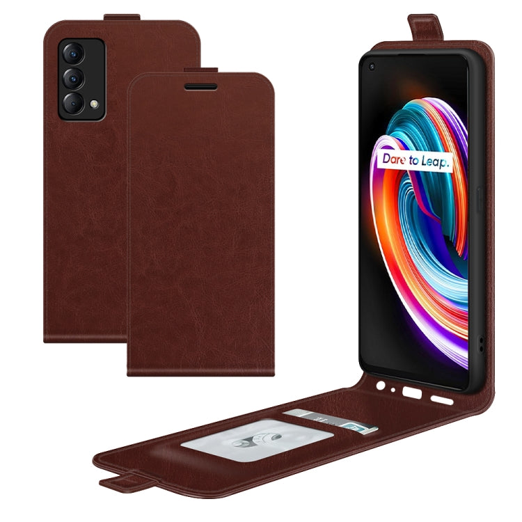 For OPPO Realme Q3 Pro Carnival R64 Texture Single Vertical Flip Leather Protective Case with Card Slots & Photo Frame