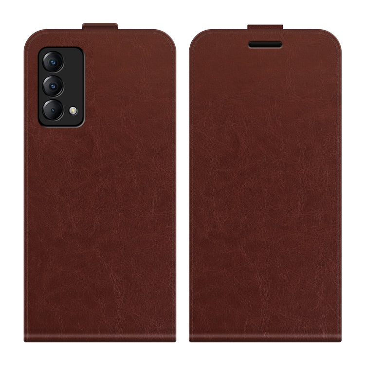 For OPPO Realme Q3 Pro Carnival R64 Texture Single Vertical Flip Leather Protective Case with Card Slots & Photo Frame