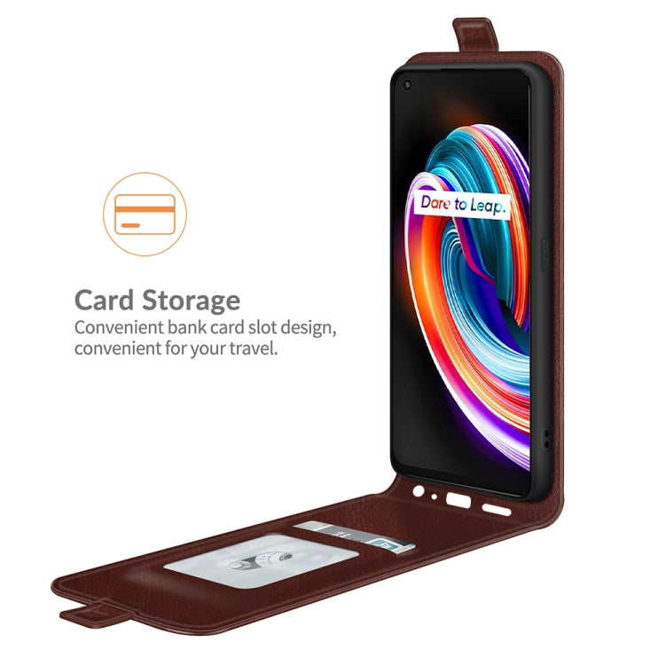 For OPPO Realme Q3 Pro Carnival R64 Texture Single Vertical Flip Leather Protective Case with Card Slots & Photo Frame