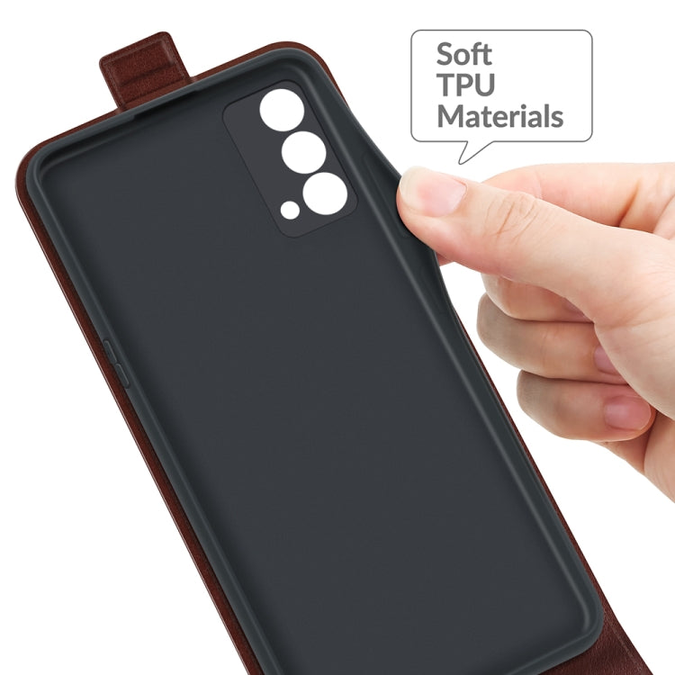 For OPPO Realme Q3 Pro Carnival R64 Texture Single Vertical Flip Leather Protective Case with Card Slots & Photo Frame