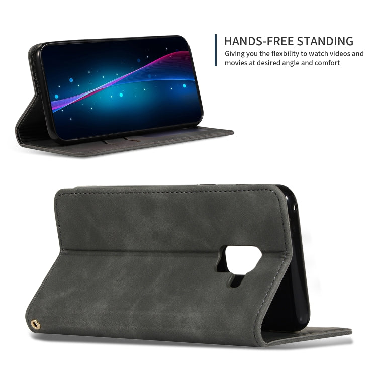 Retro Skin Feel Business Magnetic Horizontal Flip Leather Case for Samsung Galaxy A8 Plus 201