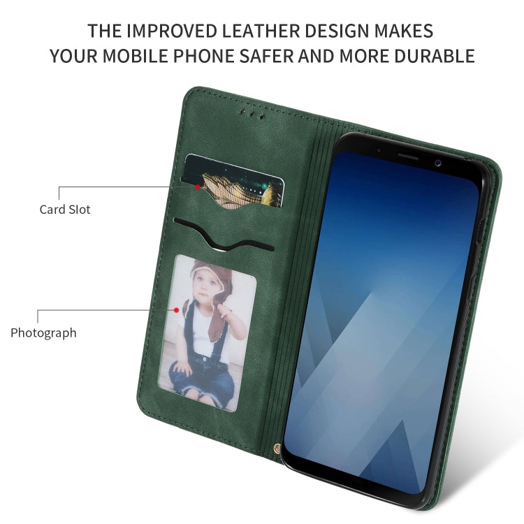Retro Skin Feel Business Magnetic Horizontal Flip Leather Case for Samsung Galaxy A8 Plus 201