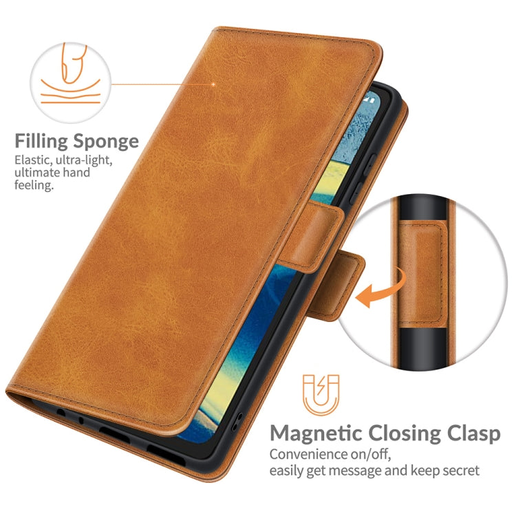 For Nokia XR20 Dual-side Magnetic Buckle Horizontal Flip Leather Case with Holder & Card Slots & Wallet