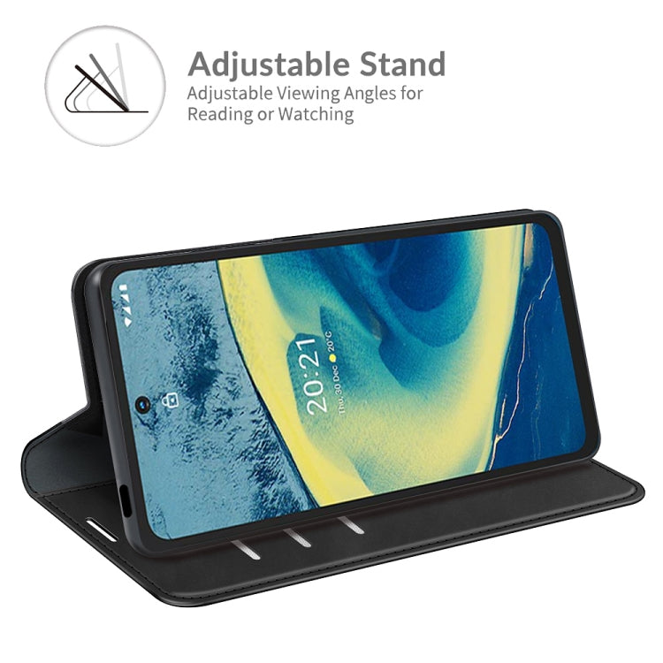 For Nokia XR20 Retro-skin Business Magnetic Suction Leather Case with Holder & Card Slots & Wallet