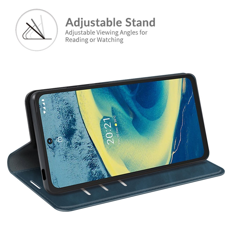 For Nokia XR20 Retro-skin Business Magnetic Suction Leather Case with Holder & Card Slots & Wallet