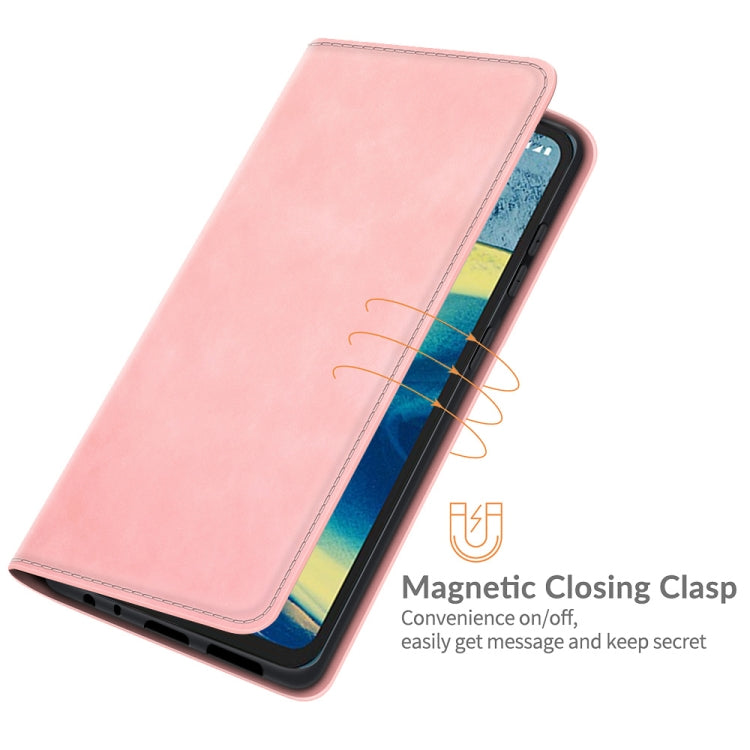 For Nokia XR20 Retro-skin Business Magnetic Suction Leather Case with Holder & Card Slots & Wallet