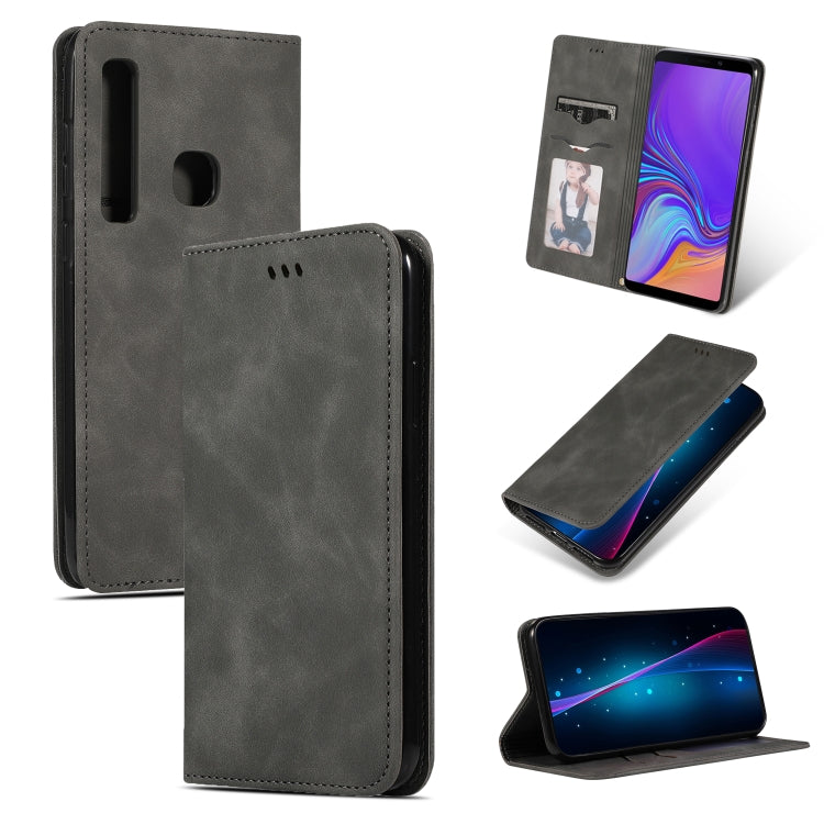 Retro Skin Feel Business Magnetic Horizontal Flip Leather Case for Samsung Galaxy A9 2018