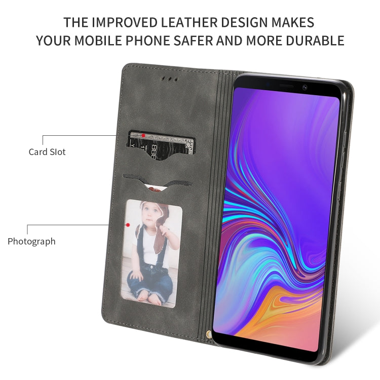Retro Skin Feel Business Magnetic Horizontal Flip Leather Case for Samsung Galaxy A9 2018
