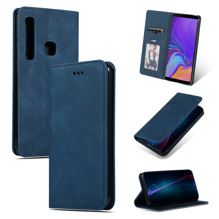 Retro Skin Feel Business Magnetic Horizontal Flip Leather Case for Samsung Galaxy A9 2018