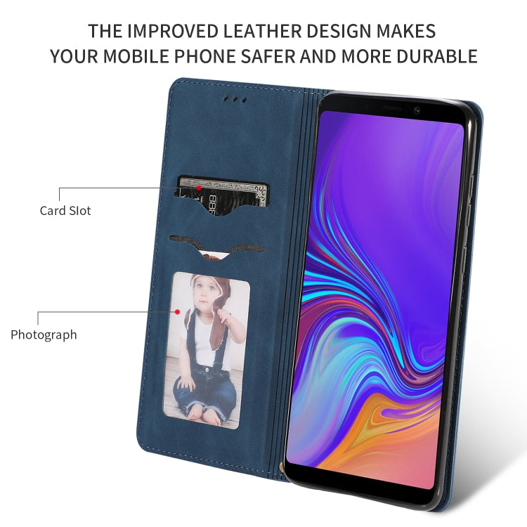 Retro Skin Feel Business Magnetic Horizontal Flip Leather Case for Samsung Galaxy A9 2018