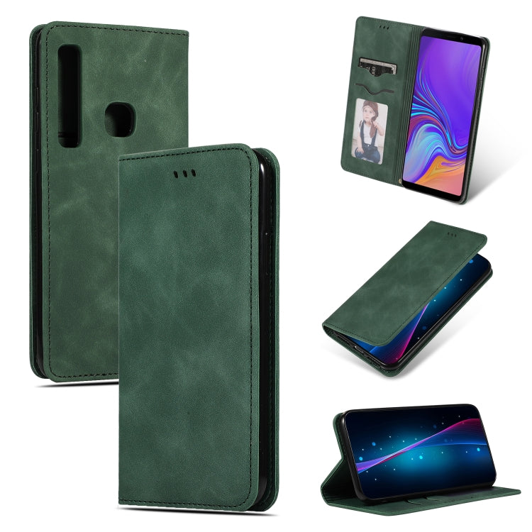 Retro Skin Feel Business Magnetic Horizontal Flip Leather Case for Samsung Galaxy A9 2018
