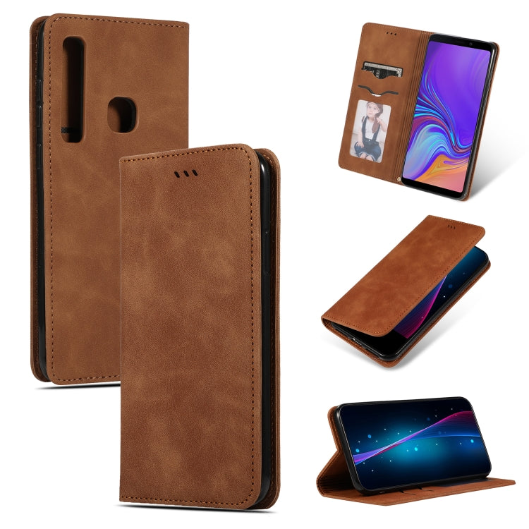 Retro Skin Feel Business Magnetic Horizontal Flip Leather Case for Samsung Galaxy A9 2018