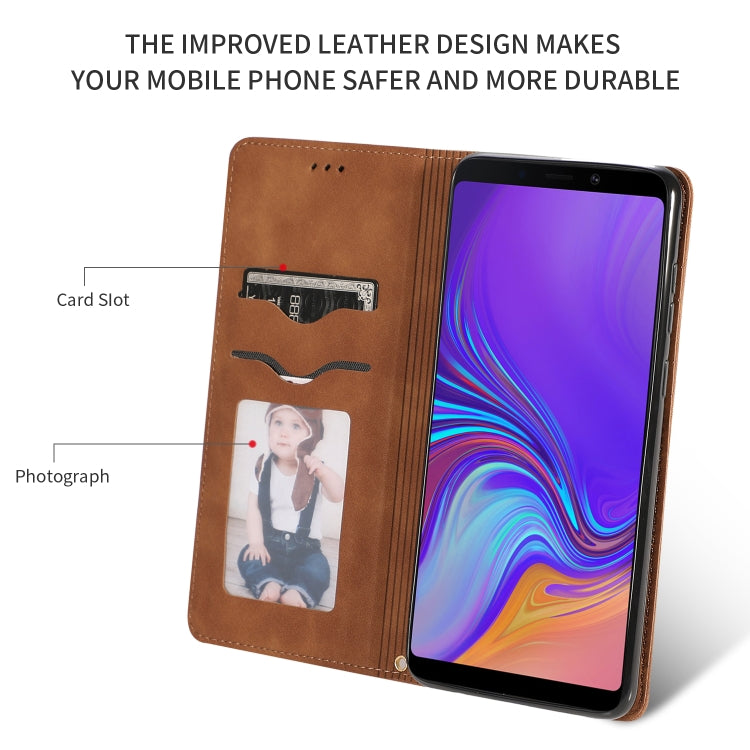 Retro Skin Feel Business Magnetic Horizontal Flip Leather Case for Samsung Galaxy A9 2018
