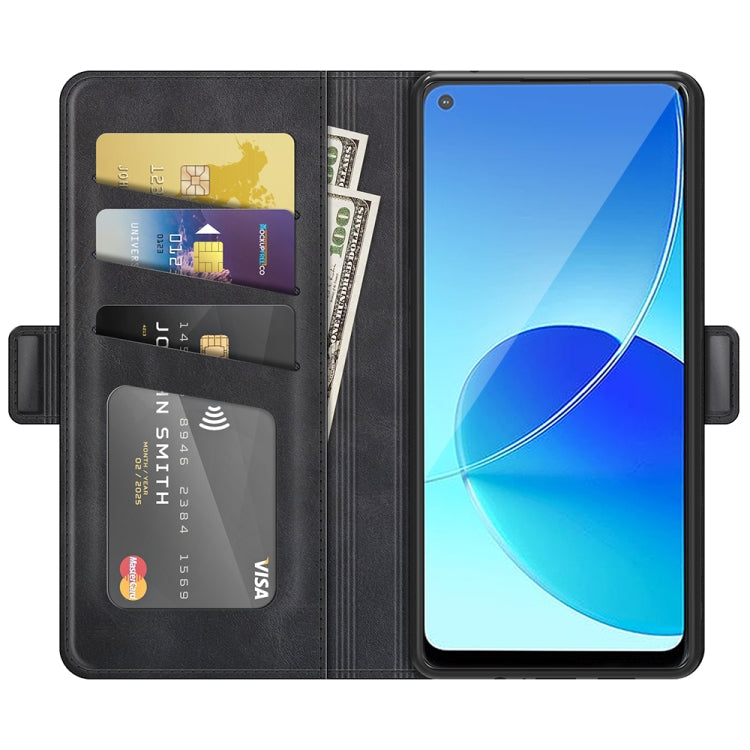 For OPPO Reno6 Z Dual-side Magnetic Buckle Horizontal Flip Leather Case with Holder & Card Slots & Wallet