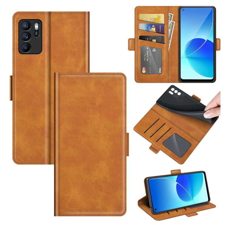 For OPPO Reno6 Z Dual-side Magnetic Buckle Horizontal Flip Leather Case with Holder & Card Slots & Wallet