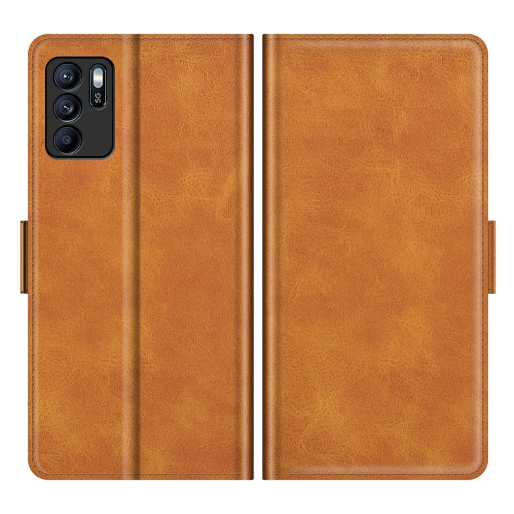 For OPPO Reno6 Z Dual-side Magnetic Buckle Horizontal Flip Leather Case with Holder & Card Slots & Wallet