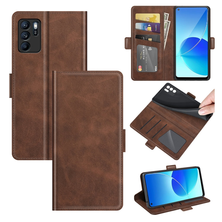 For OPPO Reno6 Z Dual-side Magnetic Buckle Horizontal Flip Leather Case with Holder & Card Slots & Wallet
