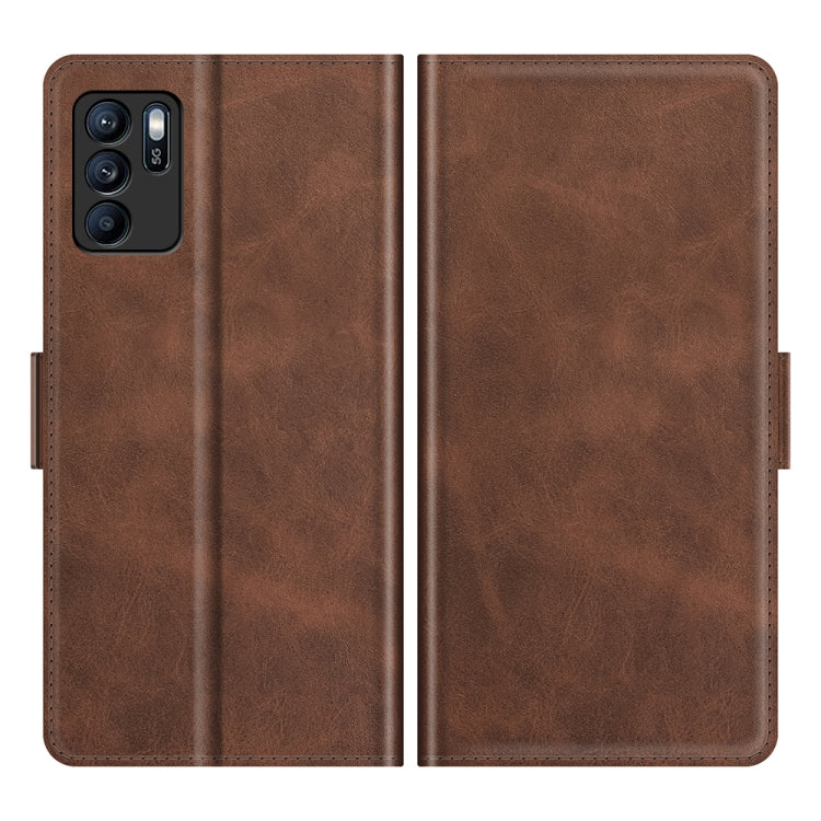 For OPPO Reno6 Z Dual-side Magnetic Buckle Horizontal Flip Leather Case with Holder & Card Slots & Wallet
