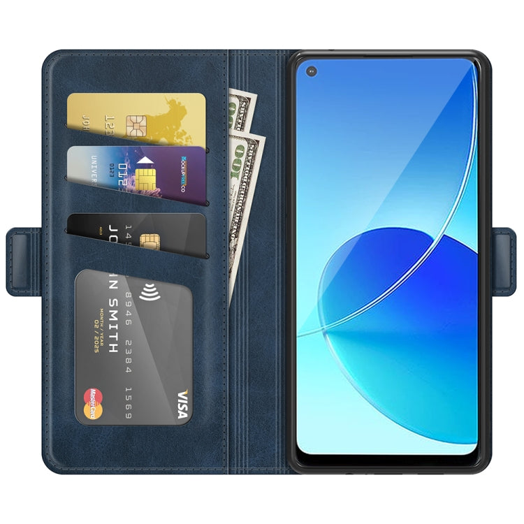 For OPPO Reno6 Z Dual-side Magnetic Buckle Horizontal Flip Leather Case with Holder & Card Slots & Wallet
