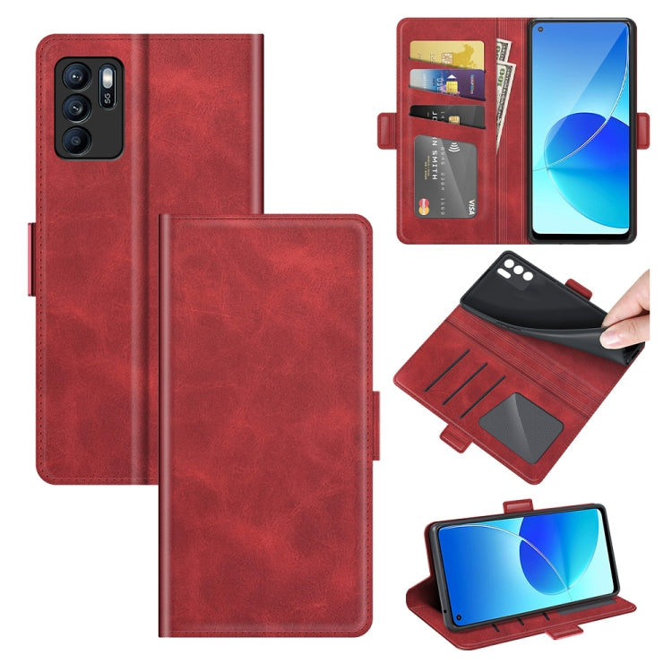 For OPPO Reno6 Z Dual-side Magnetic Buckle Horizontal Flip Leather Case with Holder & Card Slots & Wallet